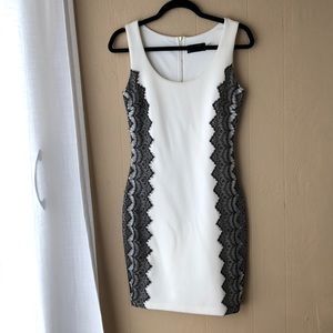 Cream and black lace dress